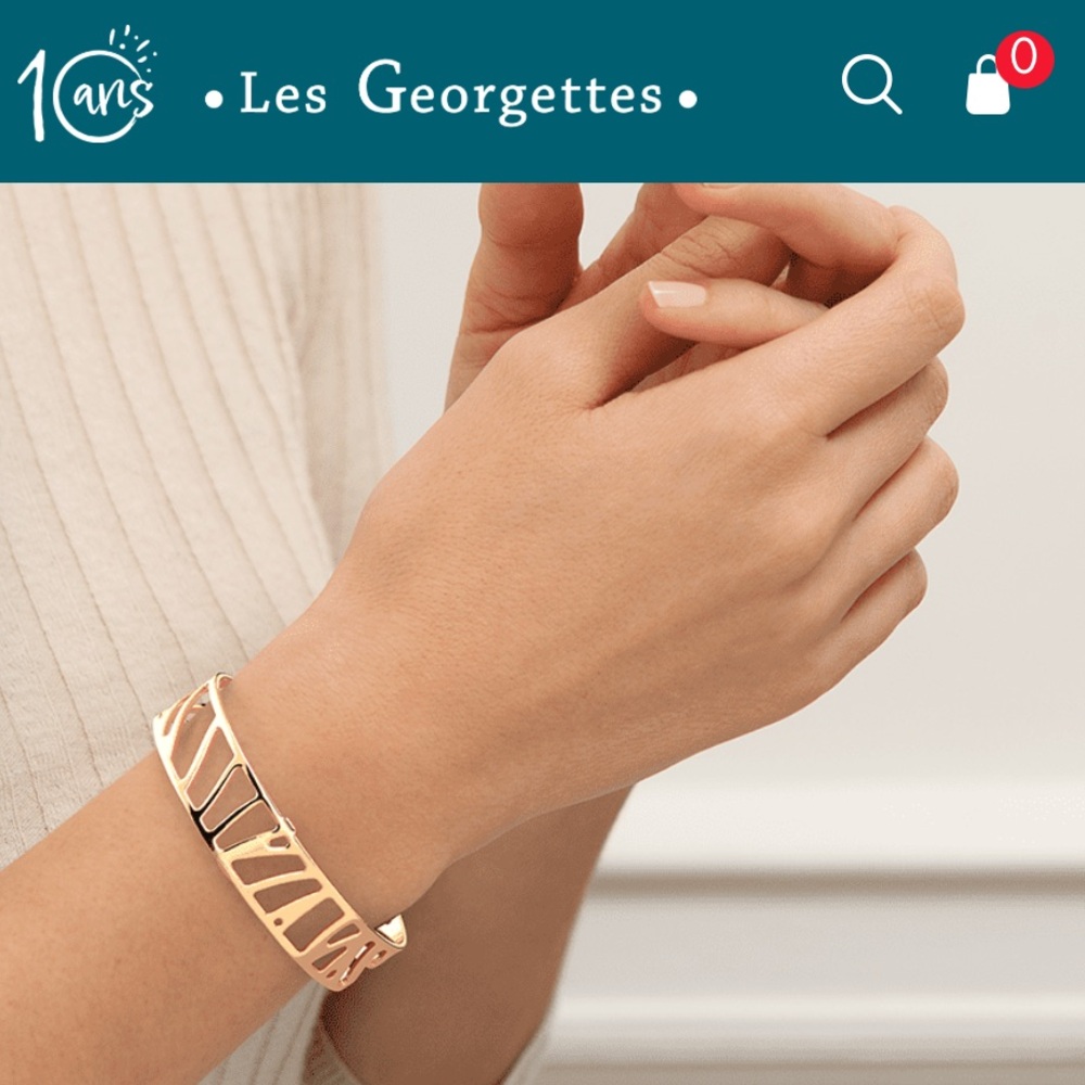 Les Georgette Gold and Purple Cuff Bracelet, made of France